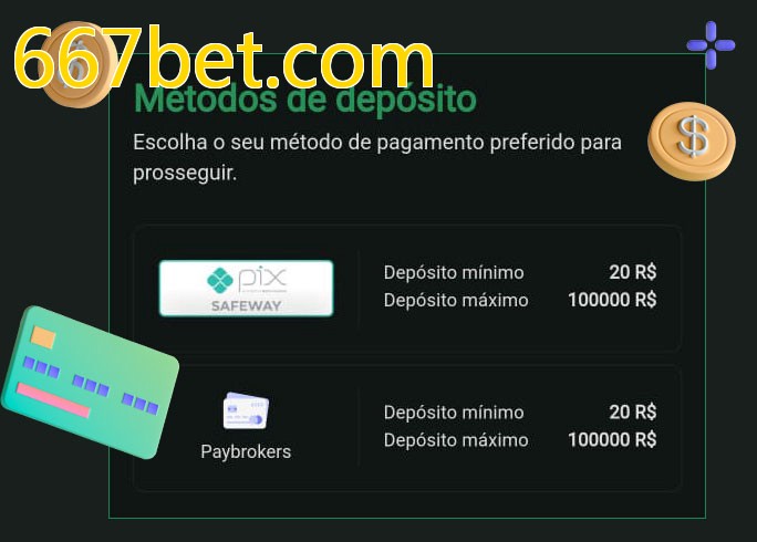 O cassino 667bet.combet oferece uma grande variedade de métodos de pagamento